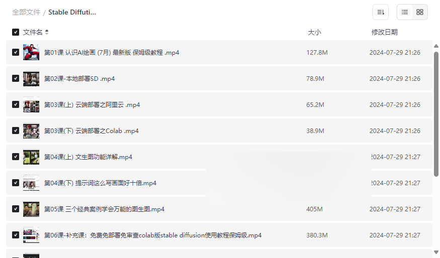 《Stable Diffusion小白超神之路》AI绘画实操课程免费网盘资源下载-云盘资源分享