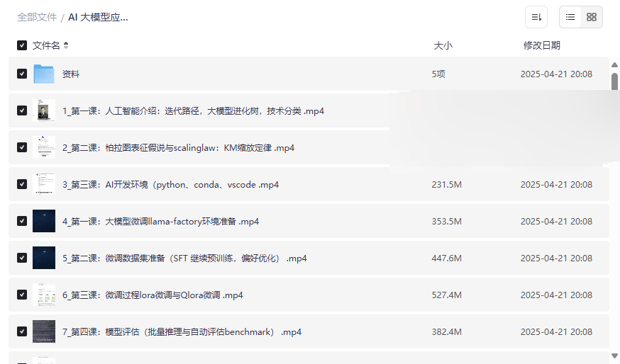《AI大模型应用开发与模型训练落地》完整资源包免费下载-云盘资源分享
