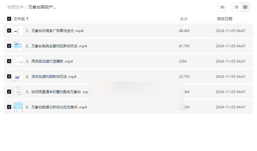 《万象台高投产系统课》电商广告投放高效优化网盘资源下载-云盘资源分享