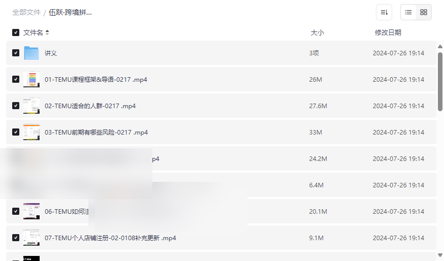 《伍跃·跨境拼多多TEMU实操与选品》完整课程资源网盘下载-云盘资源分享
