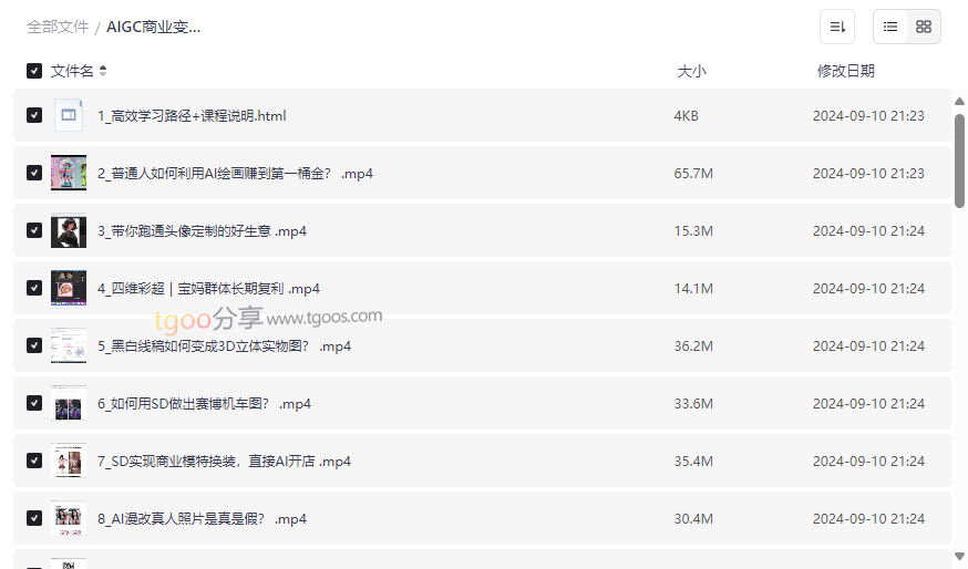 《AIGC商业变现训练营》全套网盘资源下载掌握AI绘画与内容变现-云盘资源分享