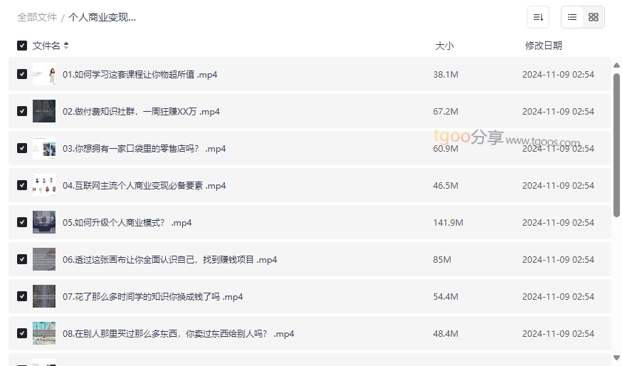 《个人商业变现营精品线上课》免费网盘资源下载-云盘资源分享