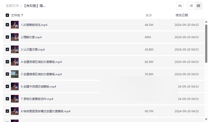 《专业摄影后期灰度蒙版技法课》高清网盘资源合集下载-云盘资源分享