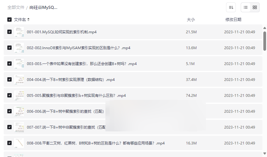 《尚硅谷MySQL数据库高频面试题》大厂面试必备视频解析资源下载-云盘资源分享