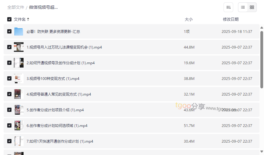 《微信视频号超级变现实操课》从零到月入过万网盘资源下载-云盘资源分享