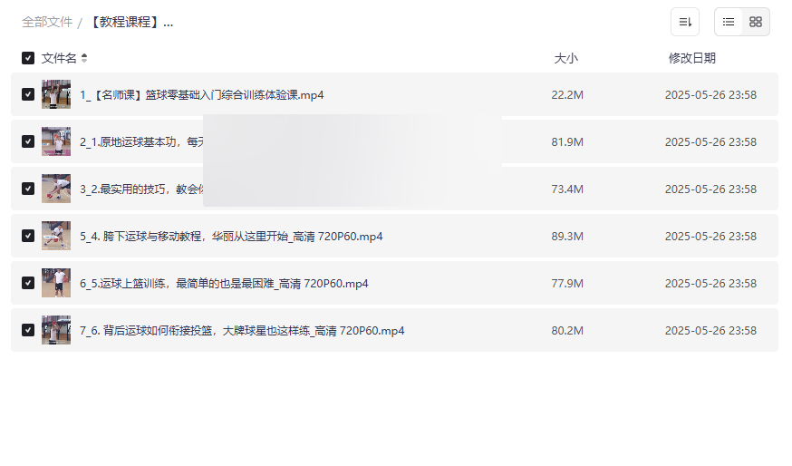 《CBA训练师篮球技巧课程》免费网盘资源下载从零基础到职业级训练-云盘资源分享