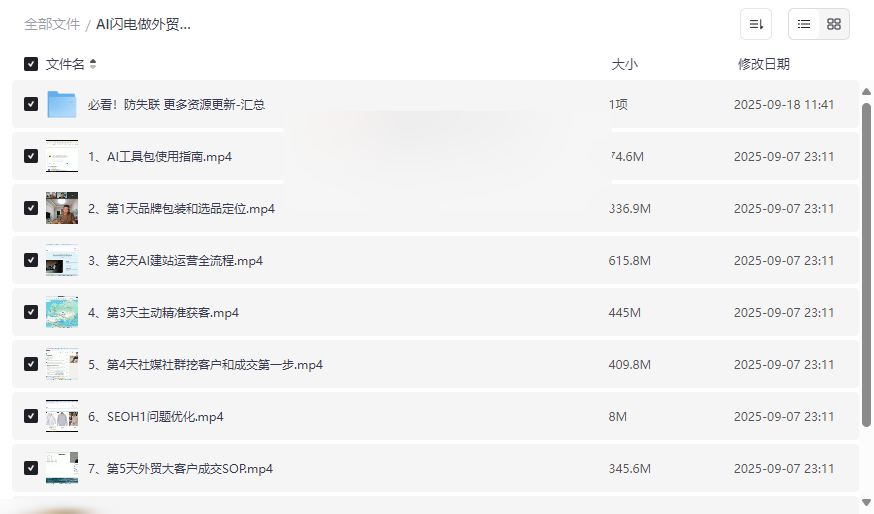 《AI闪电做外贸建站训练营26期》实战课程网盘资源下载-云盘资源分享