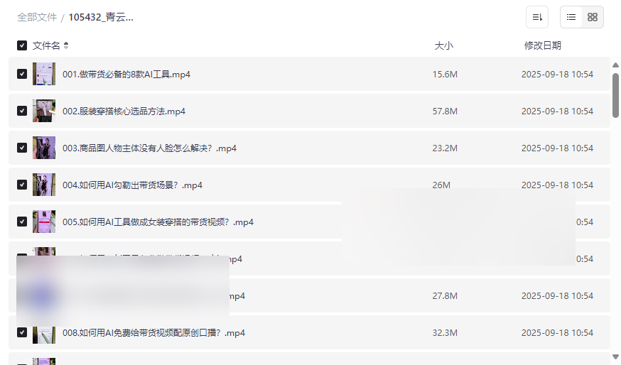 《青云老师AI短视频带货实操高阶课》服装行业网盘资源下载-云盘资源分享