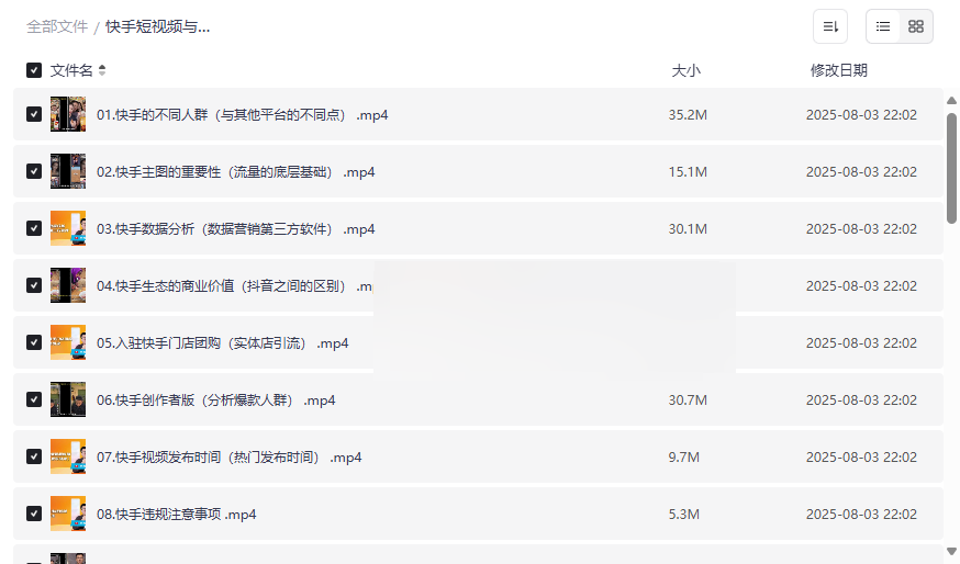 快手短视频与直播带货运营全攻略:从零到变现的系统课程免费下载-云盘资源分享