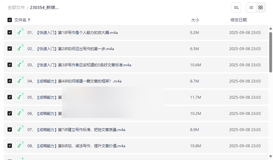 《新媒体写作实战》全套音频课程网盘资源下载-云盘资源分享