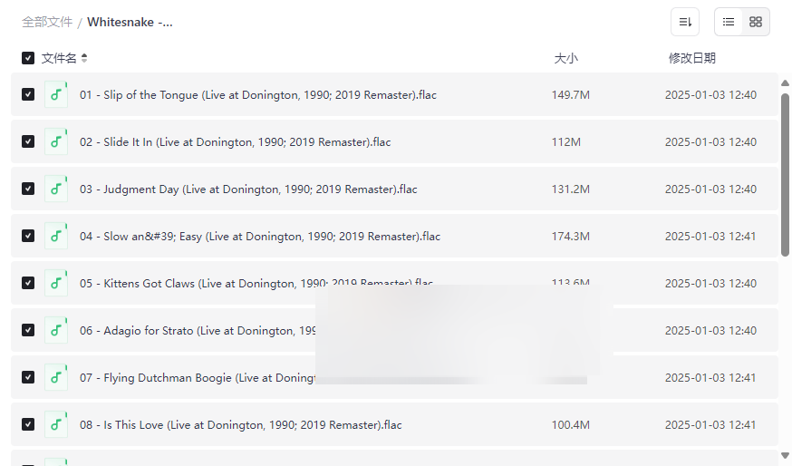 《Whitesnake 1990年Donington现场》30周年完整版FLAC无损音频下载-云盘资源分享