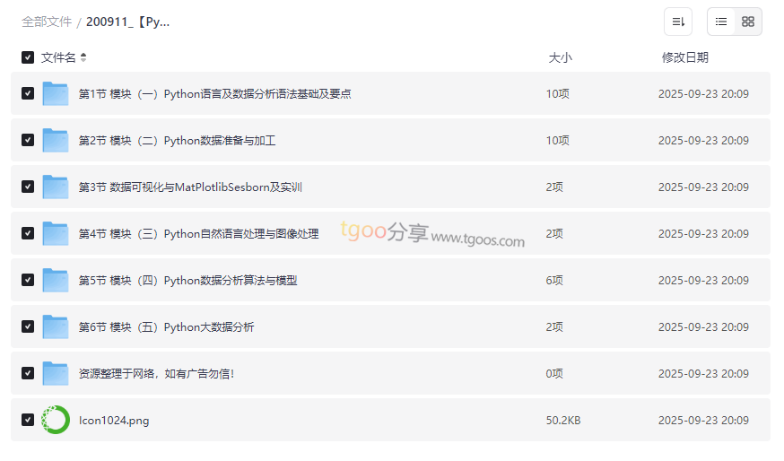 《Python编程与高级数据分析》完整课程资源网盘下载-云盘资源分享