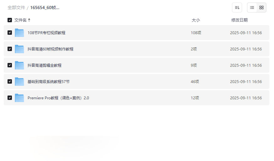 《PR全套教程+60帧视频剪辑》专业网盘资源下载-云盘资源分享