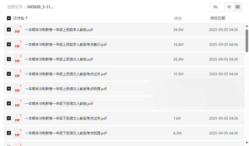 《一本期末冲刺新卷》人教版数学语文全套资源下载｜小学期末复习必备-云盘资源分享