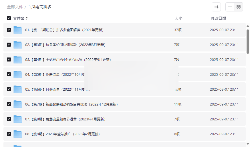 《白凤电商拼多多日销千单训练营》2021-2024全20期课程网盘资源下载-云盘资源分享