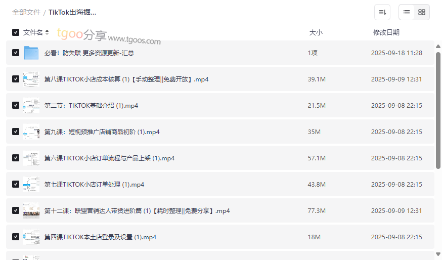 《TikTok出海掘金计划》完整电商运营课程网盘资源下载-云盘资源分享
