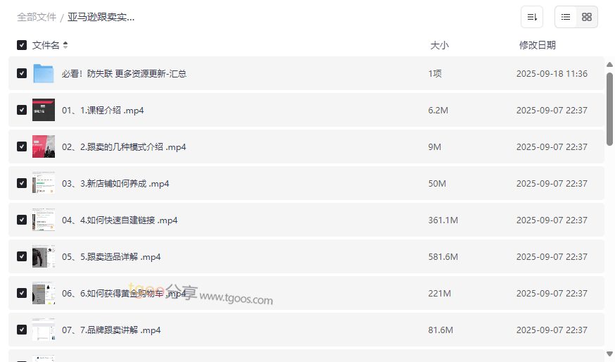 《亚马逊跟卖实战课程》跨境电商高效运营网盘资源下载-云盘资源分享