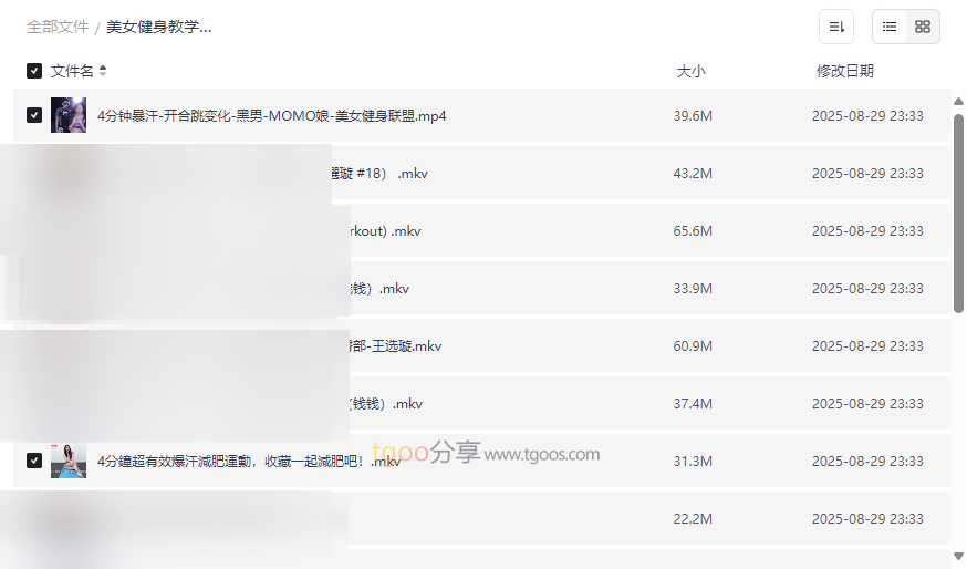 《美女健身教学视频合集》高效燃脂塑形网盘资源免费下载-云盘资源分享