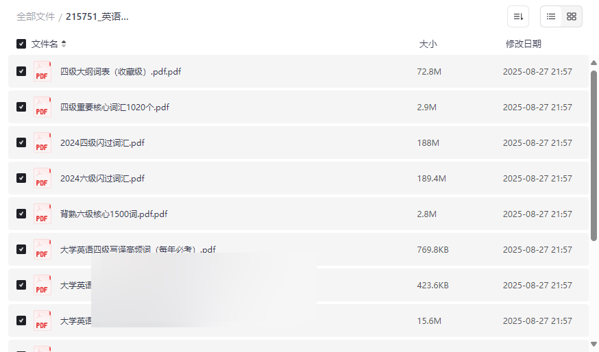 《英语四六级词汇冲刺资料包》2024最新版免费下载-云盘资源分享