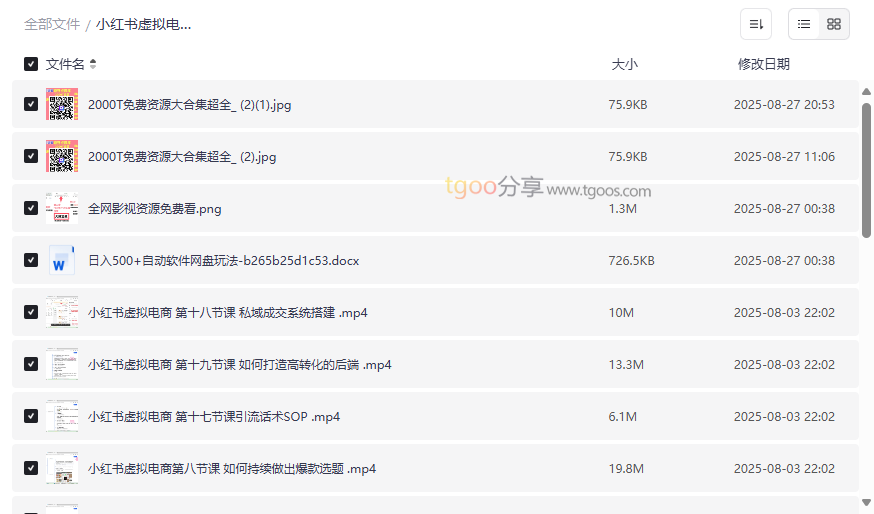 《小红书虚拟电商0到1全套课程》免费网盘资源下载-云盘资源分享