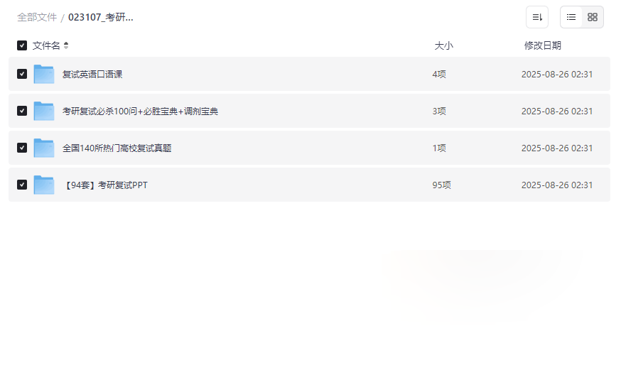 《考研复试资源合集》英语口语+真题+PPT模板免费下载-云盘资源分享