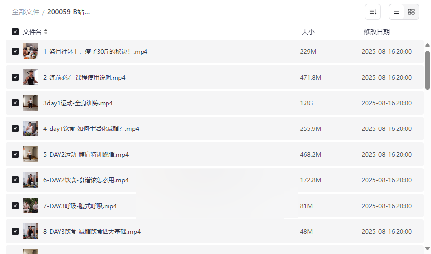 《男性生活化减脂课程》B站沐上亲测减重30斤网盘资源下载-云盘资源分享