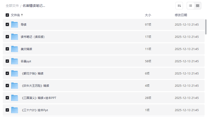 《名著精读笔记合集》免费网盘资源下载导读+笔记+PPT+大百科-云盘资源分享