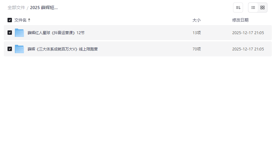 薛辉短视频营销课《抖音运营课》12节系统视频+陪跑营网盘资源下载-云盘资源分享