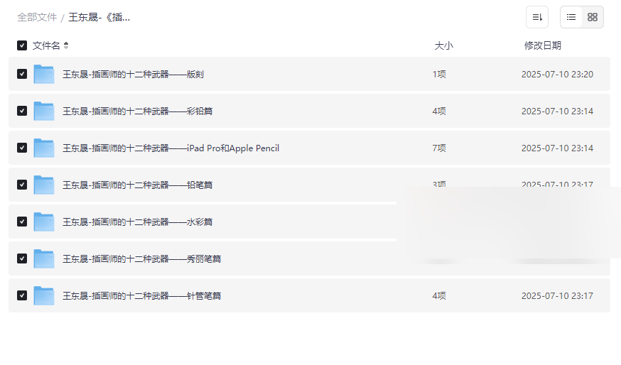 《插画师的十二种武器合集》王东晟插画教程网盘资源下载-云盘资源分享