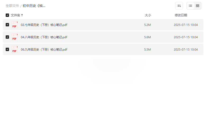 《初中历史核心笔记2025版》免费网盘资源下载｜七年级至九年级全覆盖-云盘资源分享