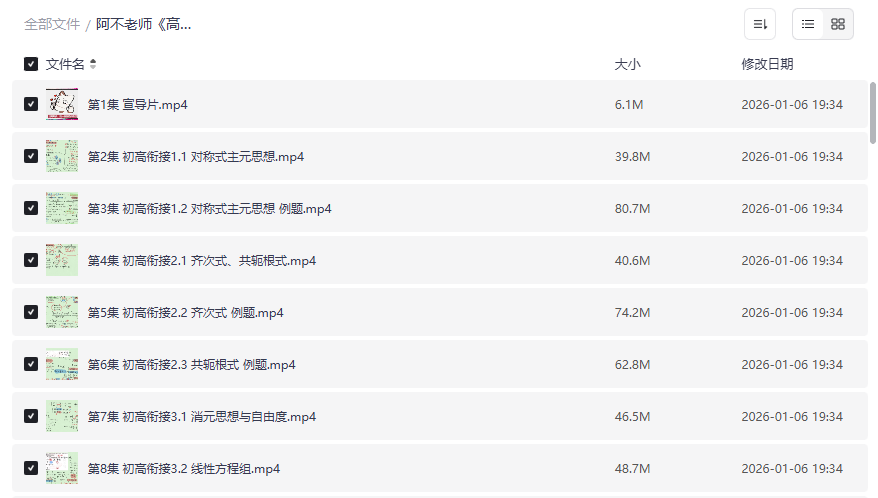 《阿不老师高中数学全套课程》免费网盘资源下载视频讲解+配套讲义-云盘资源分享