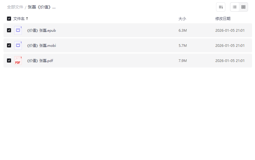 《价值》张磊投资哲学与个人成长资源合集下载（PDF/EPUB/MOBI全格式）-云盘资源分享