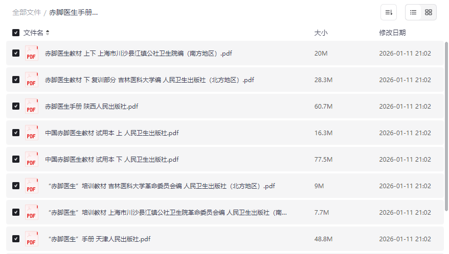 《赤脚医生手册》完整版合集下载历史医疗文献珍藏资源-云盘资源分享