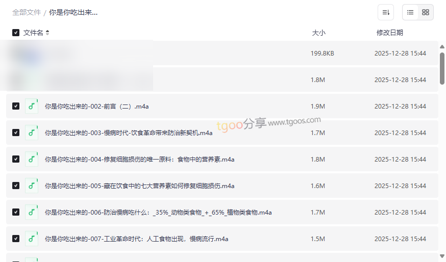 《你是你吃出来的》音频全集免费下载 | 临床营养学慢病饮食调理指南-云盘资源分享
