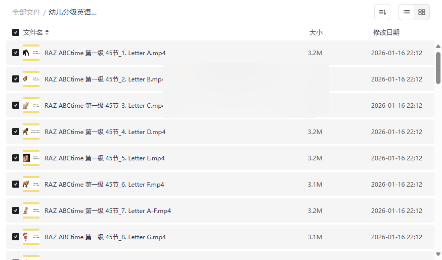 《女王带你唱读Raz》RAZ ABCtime第一级45节全 幼儿英语启蒙动画网盘下载-云盘资源分享