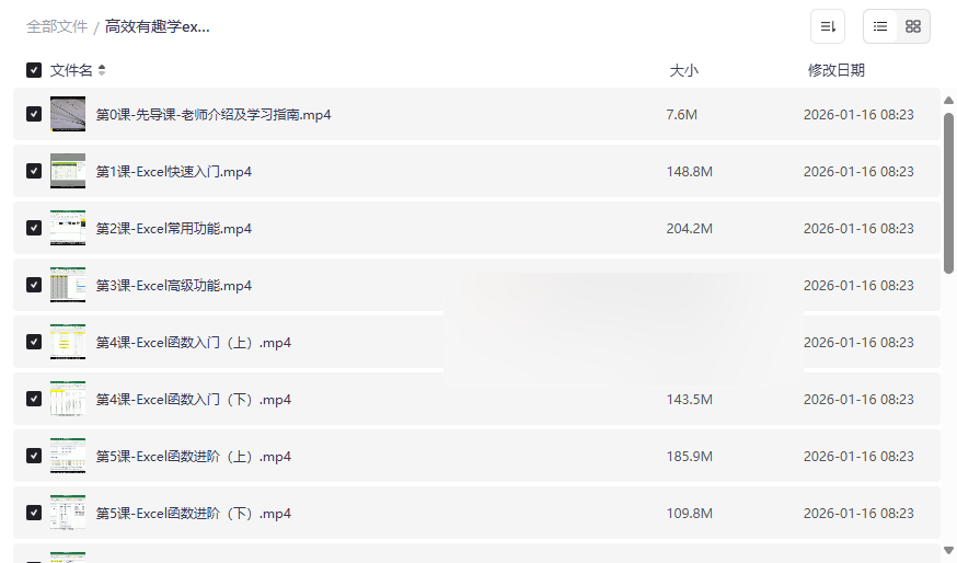 《高效有趣学Excel》零基础到高手全链路视频课程网盘下载-云盘资源分享