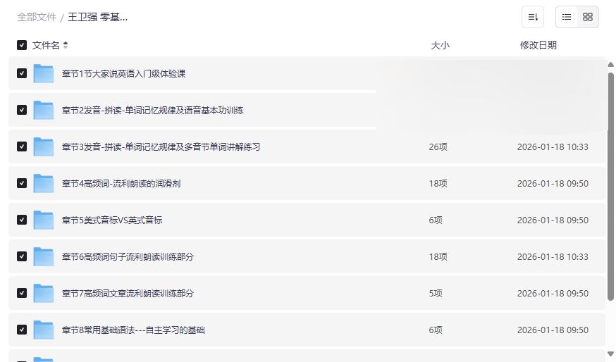 王卫强《零基础学英语拼读天才》完整版网盘资源下载掌握自然拼读核心-云盘资源分享