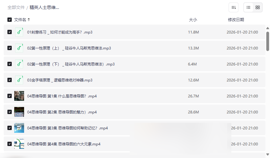 《精英人士思维升级必修课》顶级思维模型与工具网盘资源下载-云盘资源分享