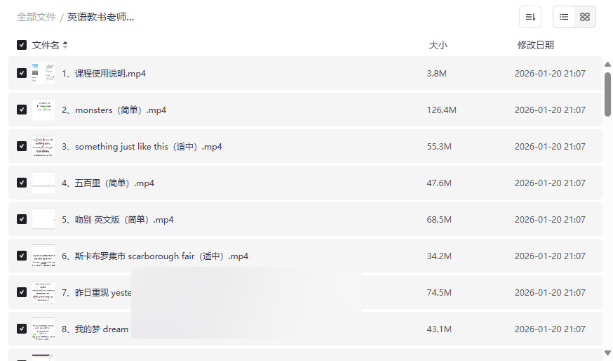 《听歌学英语》19首经典流行歌曲精讲资源包英语教书老师趣味教学网盘下载-云盘资源分享
