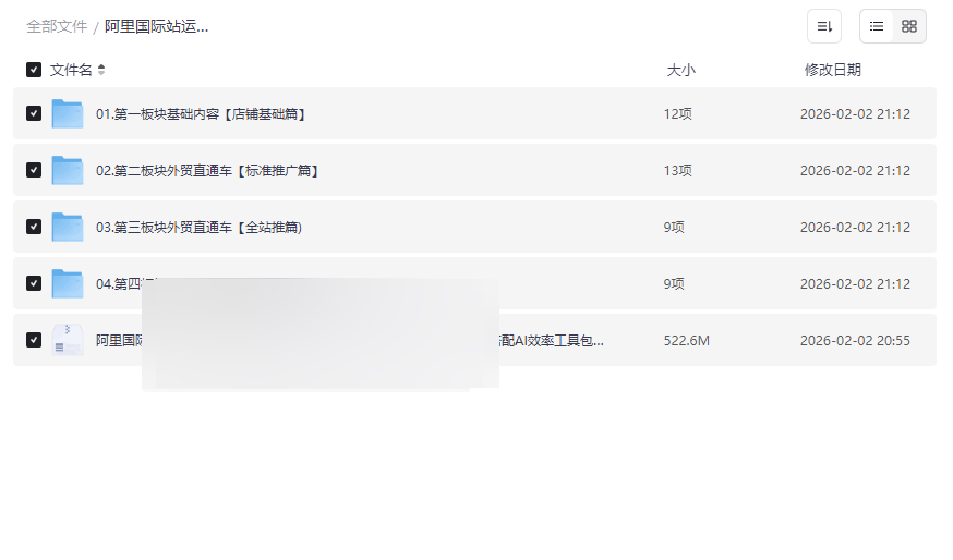 《阿里国际站运营系列课》AI增效+付费推广+自然流量 实战SOP网盘资源下载-云盘资源分享