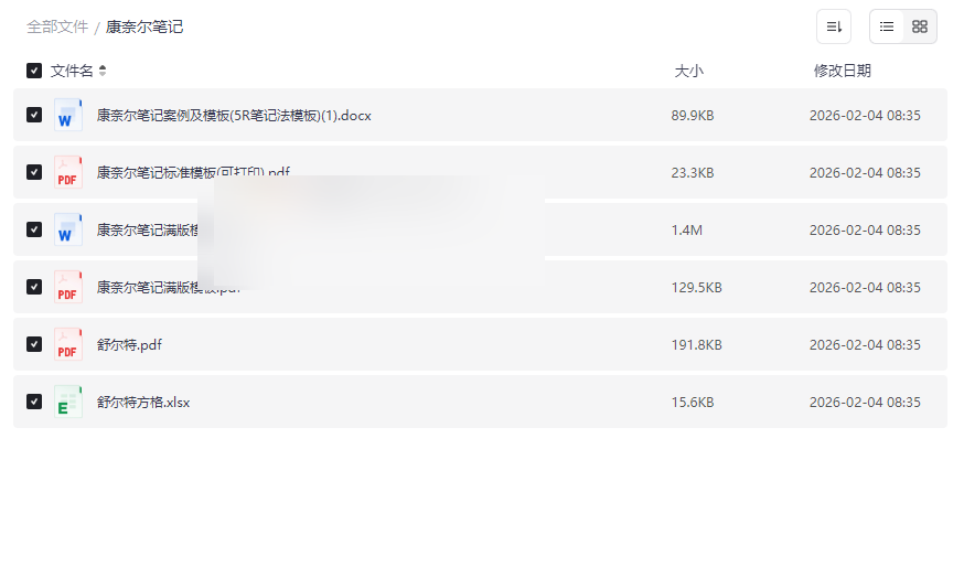 《康奈尔笔记法全套模板与训练工具》高效学习网盘资源下载-云盘资源分享