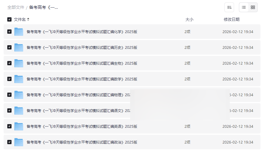 《一飞冲天2025高考全科模拟试题汇编》最新版网盘资源下载-云盘资源分享