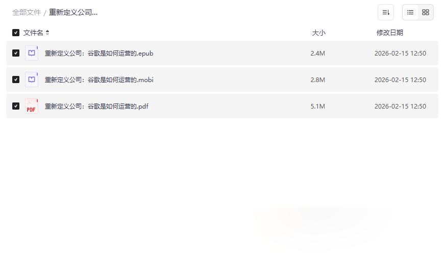 《重新定义公司：谷歌是如何运营的》EPUB/MOBI/PDF多格式电子书网盘下载-云盘资源分享