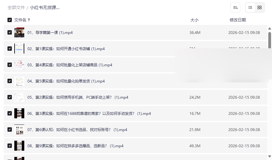小红书无货源电商实战课程：零基础开店到爆款运营全流程网盘资源-云盘资源分享