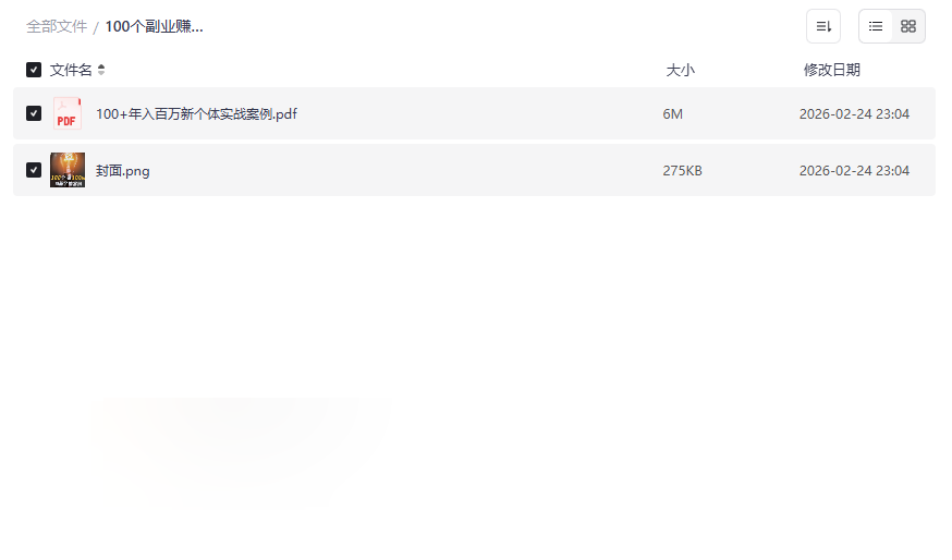 《100个副业赚钱案例PDF》新个体实战手册｜自媒体电商知识付费网盘资源-云盘资源分享
